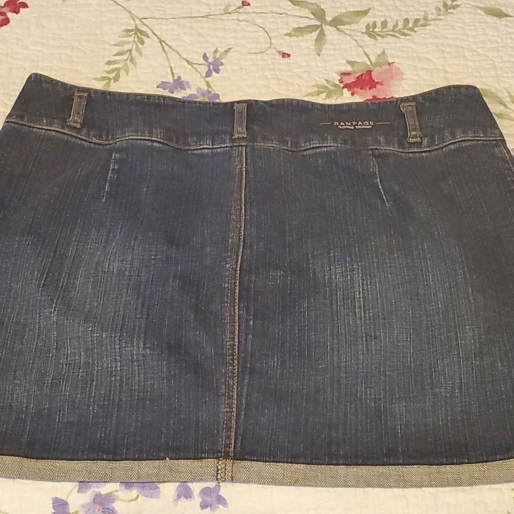 Vintage Rampage Denim Dark Blue Skirt / Mini Skirt - Picture 4 of 5